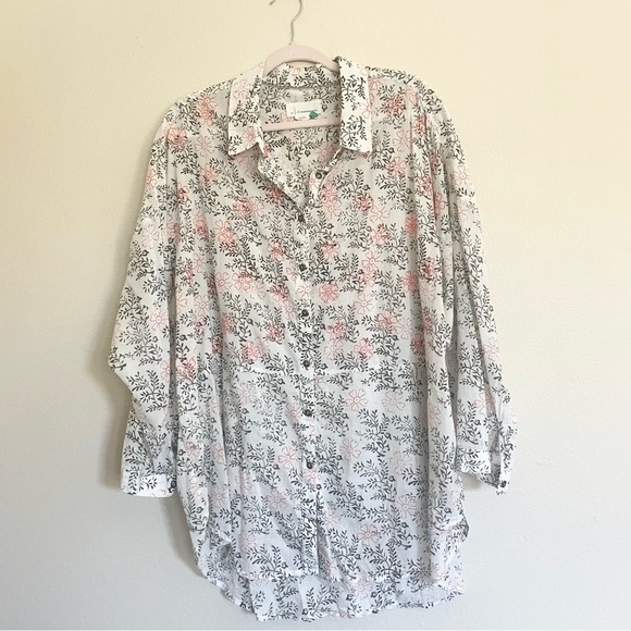Anthropologie Embroidered Floral Button Up Shirt - Picture 3 of 11